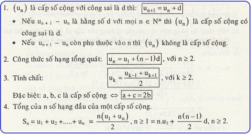 Cách tính số hạng và tổng cấp số cộng