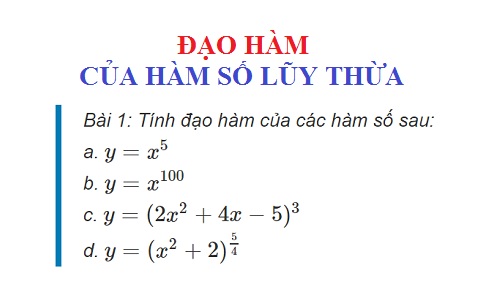 Công thức đạo hàm, logarit với các cơ số khác nhau
